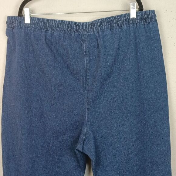 Allison Daley Womens Plus Dark Blue Denim Drawstring Waist Cropped Jeans sz 18w - Picture 8 of 12